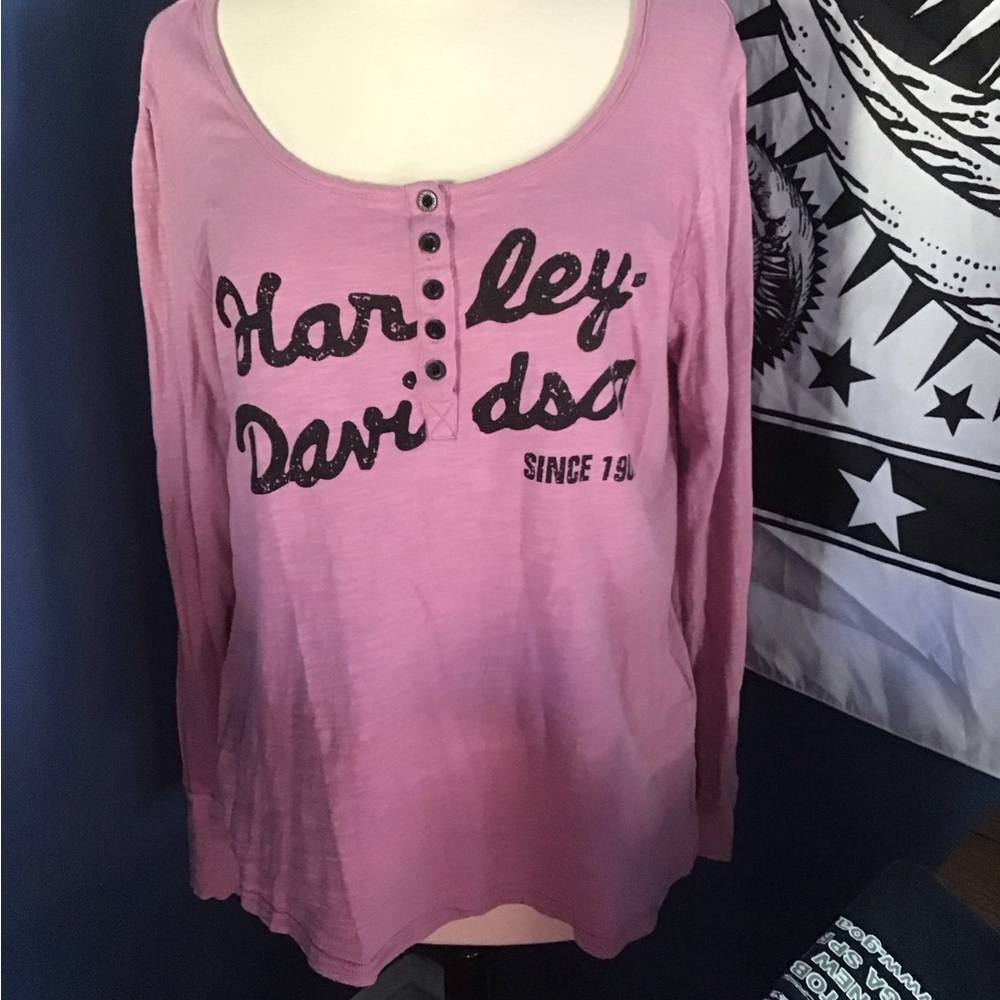Harley Davidson Purple Henley